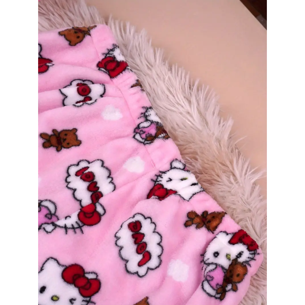 Hello Kitty Pyžamo Nohavice - Pink Teddy