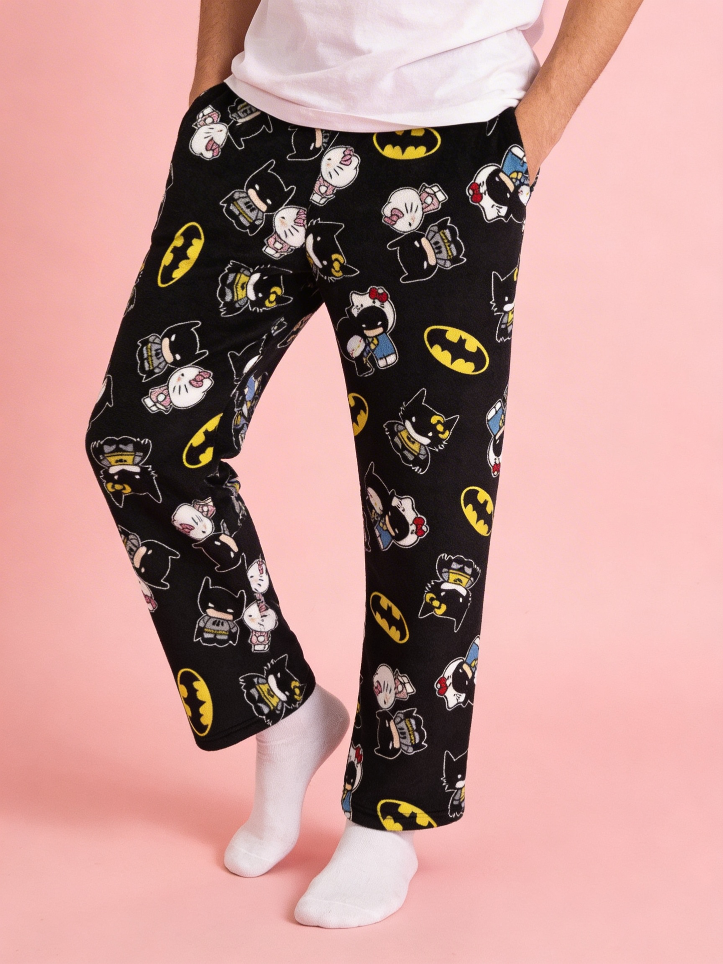 Batman X Hello Kitty Pyžamo Nohavice - Black/Čierne