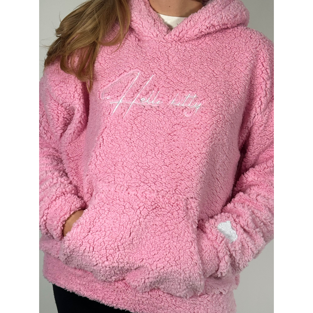 Hello Kitty Fluffy Oversized Hoodie - Pink/Ružová
