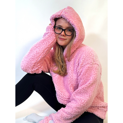 Hello Kitty Fluffy Oversized Hoodie - Pink/Ružová