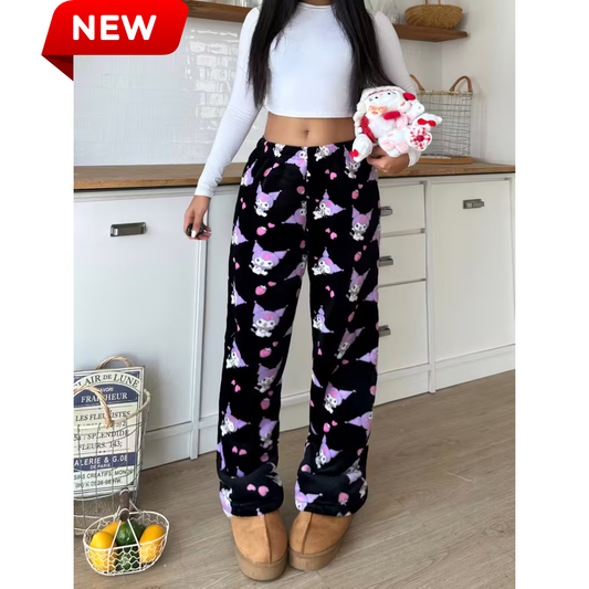 Kuromi Pyžamo Nohavice - Čierne/Black