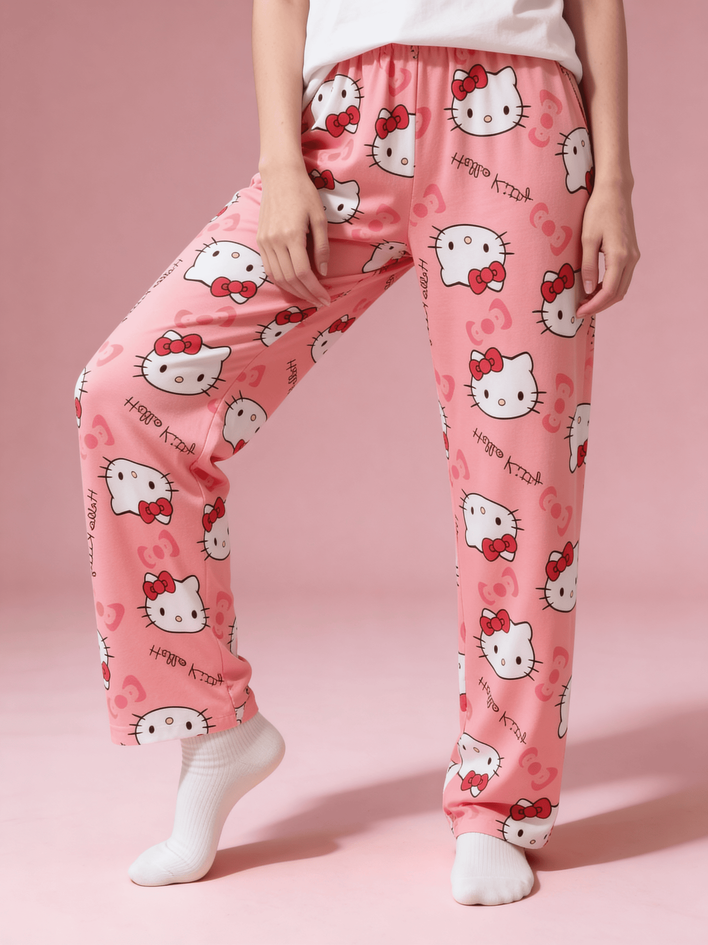 Hello Kitty Pyžamo Letné Nohavice - Baby Pink