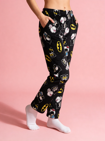 Batman X Hello Kitty Pyžamo Nohavice - Black/Čierne
