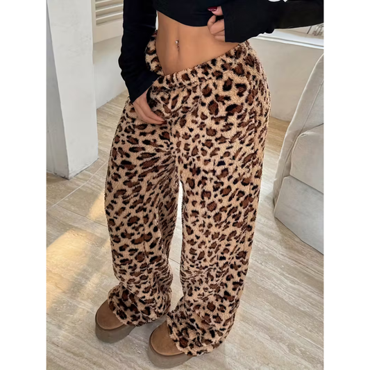 Leopard Pyžamo Nohavice - Hnedé/Brown