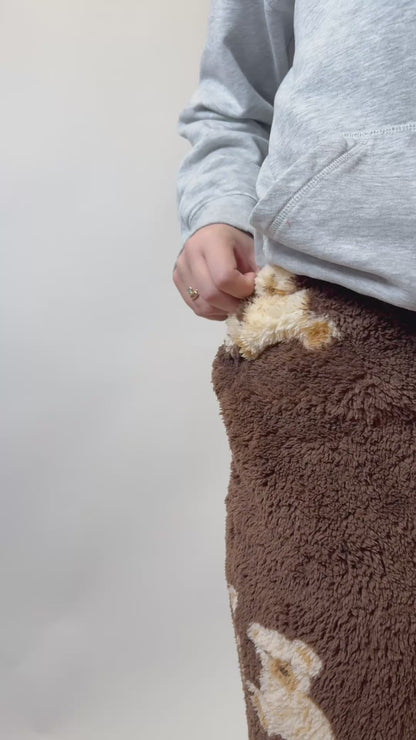 Teddy Pyžamo Nohavice - Hnedé/Brown