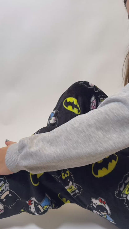 Batman X Hello Kitty Pyžamo Nohavice - Black/Čierne
